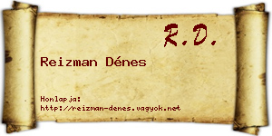 Reizman Dénes névjegykártya